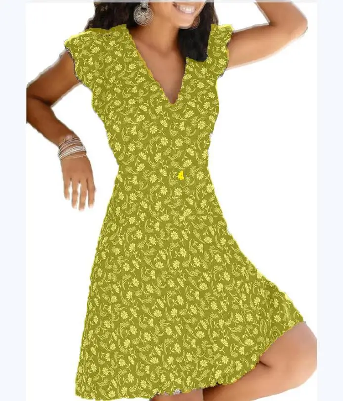 

Spring Loose Plus Size A-Line Dress 2021 New Summer V Neck Floral Print Party Dress Women Vintage Sleeveless Tank Mini Dress