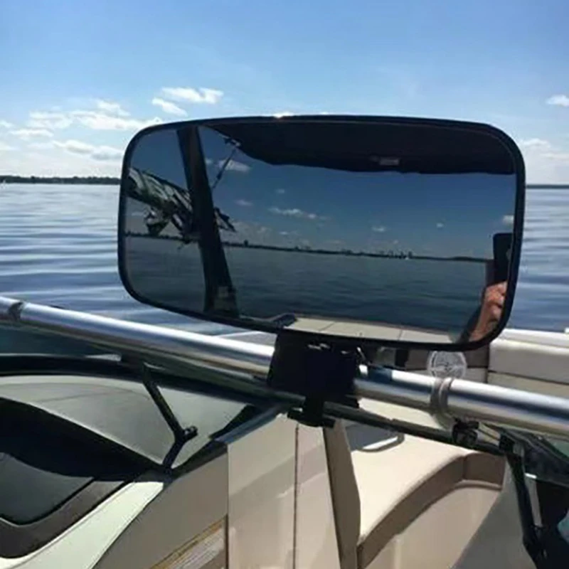 

Universal Marine Rear View Mirror, for Ski Boats Pontoon Boat Watersport Watercraft Surfing Mirror Panoramic Mirror