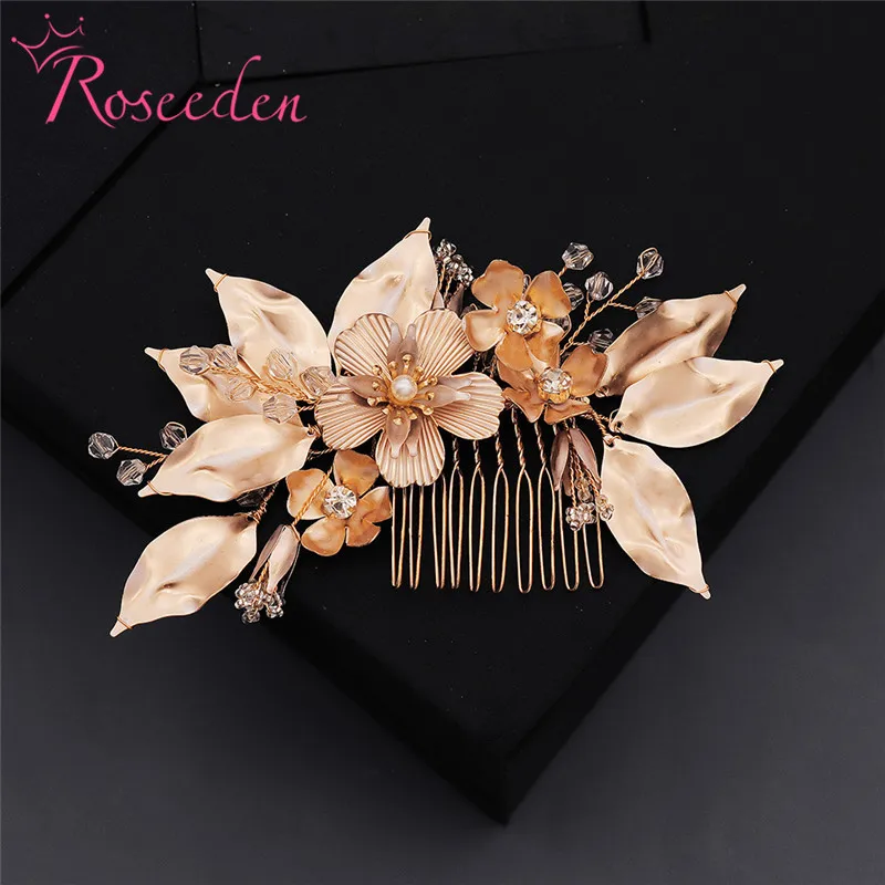 

NEW Vintage Handmade Bridal Hair Comb Metal Flower Wedding Headpiece Hair Jewelry RE3843