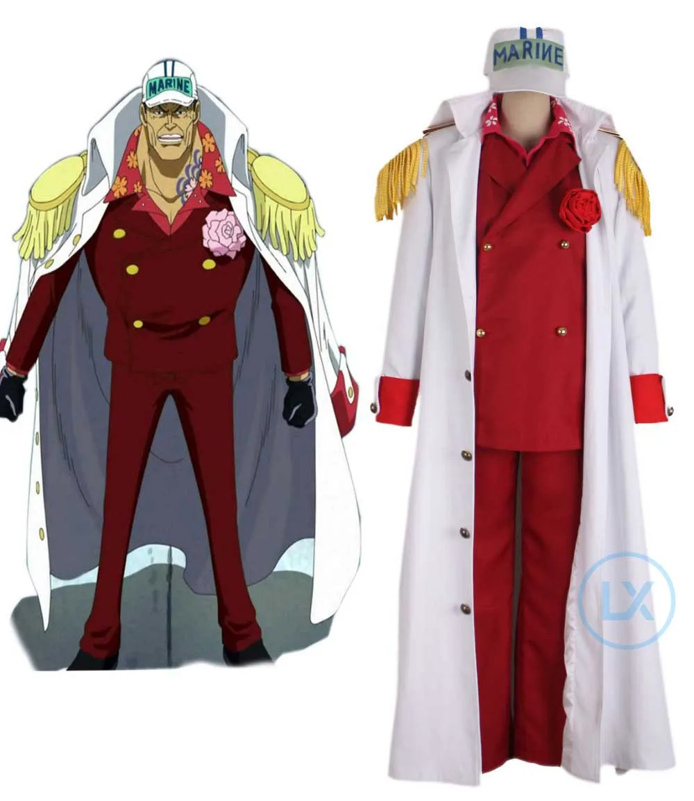 ONE PIECE Cosplay Costumes Akainu Sakazuki Borsalino Sengoku Justice White Navy Uniforms Halloween Anime Clothes | Тематическая