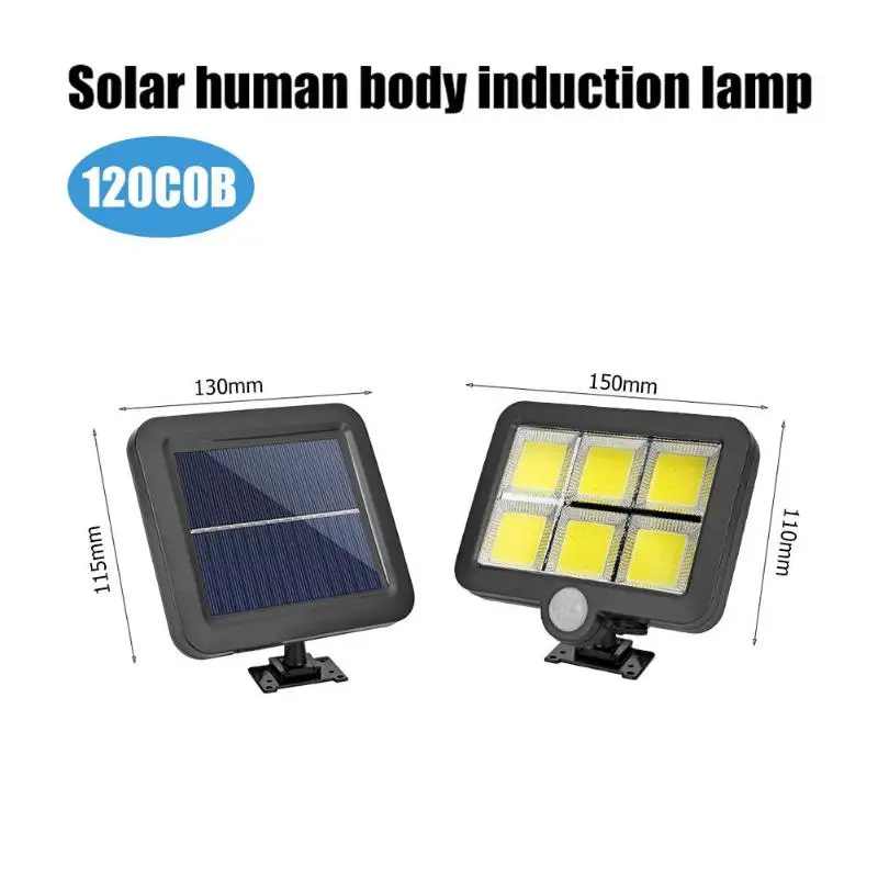 Human Body Induction Solar Lamps Black Plastic COB 120 LED Wall Light Waterproof Garden Street Lamp Outdoor Lighting |
