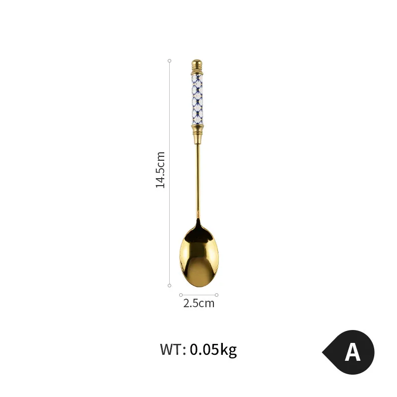 Европейская маленькая ложка из нержавеющей стали 304 золотистая бытовая розовая с