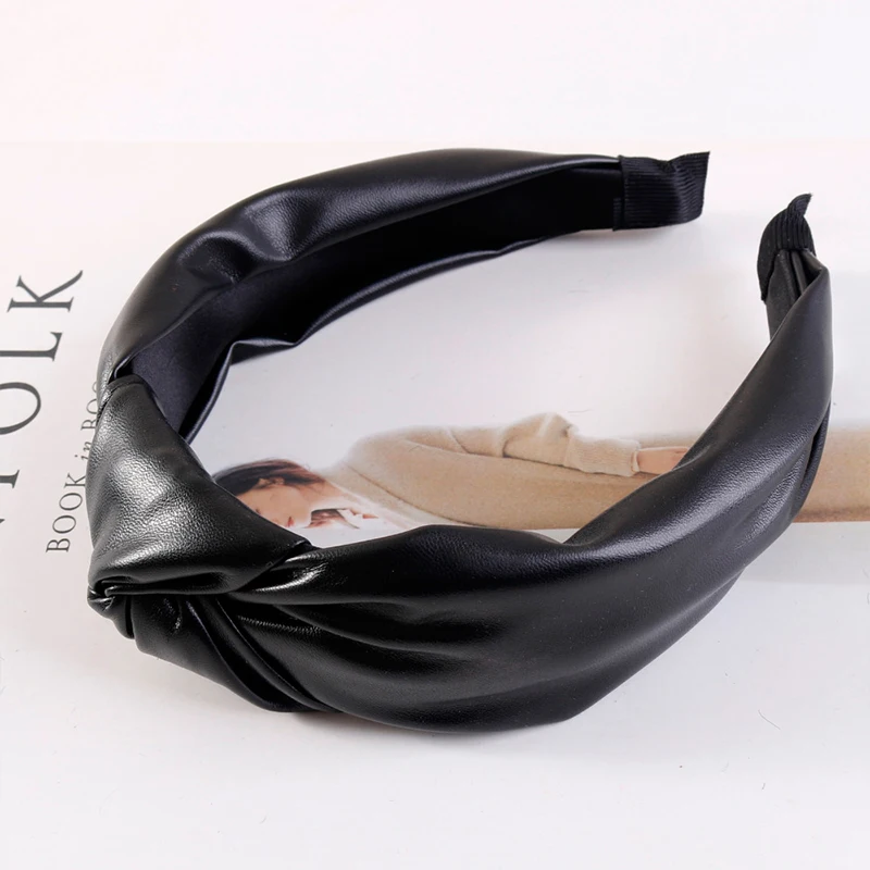 Женская повязка на голову из искусственной кожи