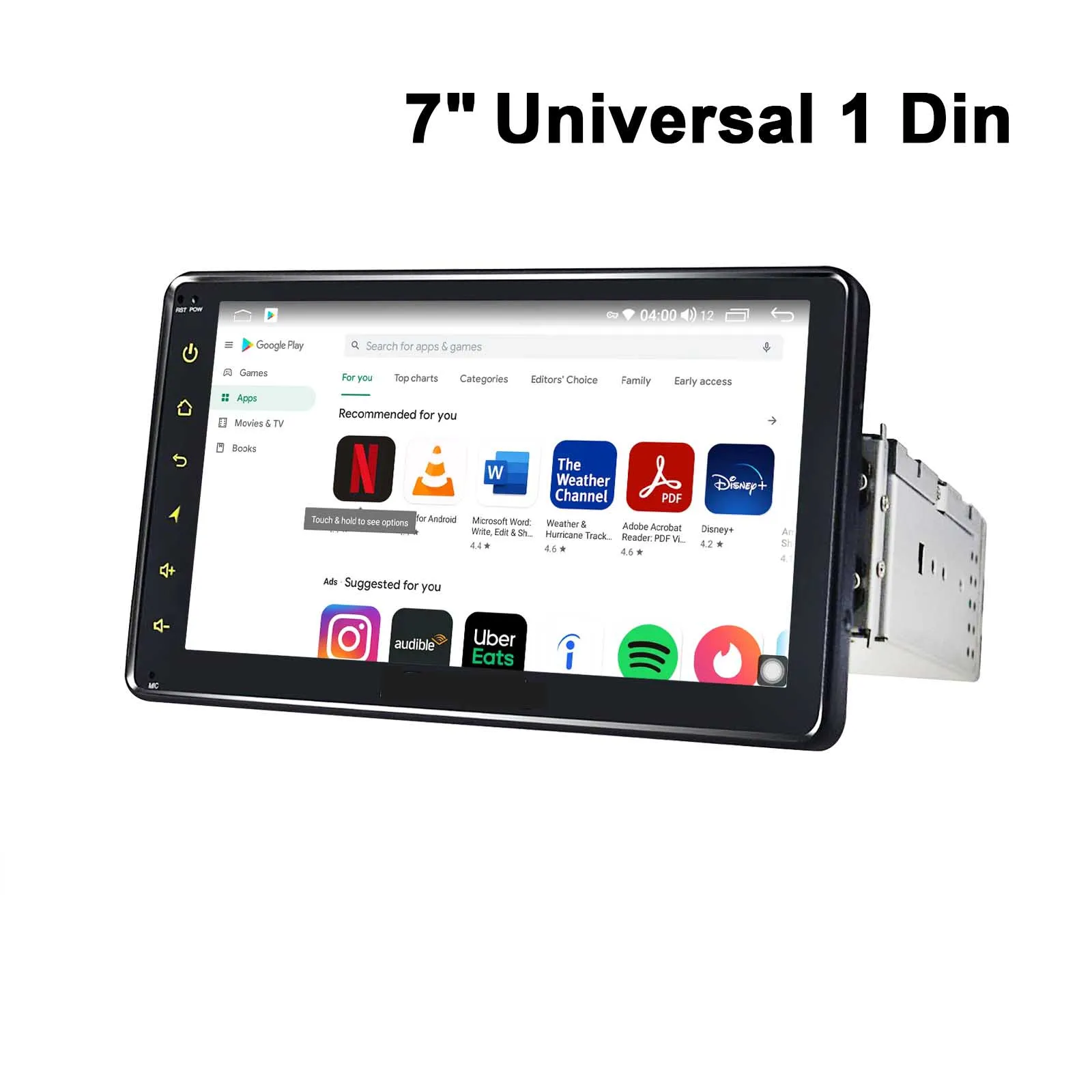 7 Inch Automotivo Bluetooth Multimedia 1 Din Android 10 Car Stereo Radio Head Unit GPS Wireless Carplay 4G Steering Wheel DVR