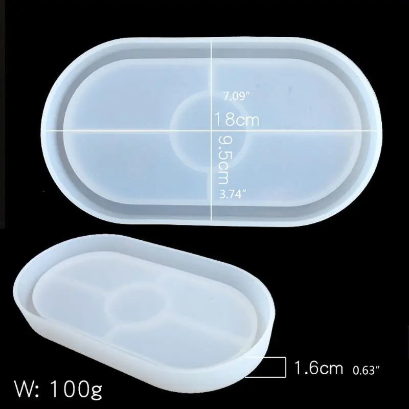 

5Pcs DIY Ashtray Mold Square Cup Mad Silicone Jewelry Making Mould Oval Epoxy Resin Casting Coaster Molds Art Tools
