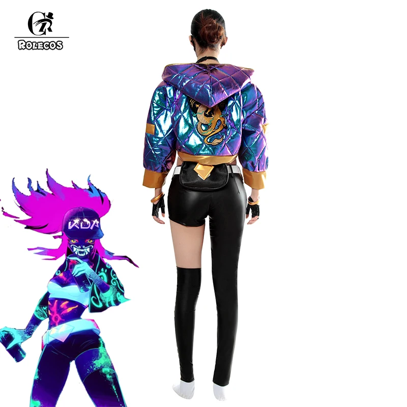 Косплей-костюмы ROLECOS для игры LOL куртка K/DA Akali красочные костюмы KDA женщин косплея |