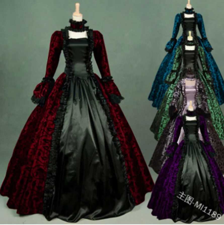 

kawaii girl gothic lolita op cosplay Medieval palace sweet lolita dress retro square collar high waist printing victorian dress
