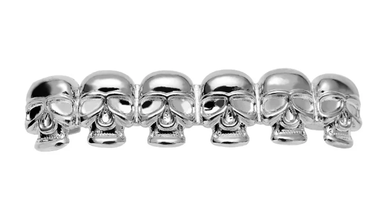 В стиле хип-хоп Fang декоративные Зубные коронки Череп Металл двойной шапки зуб