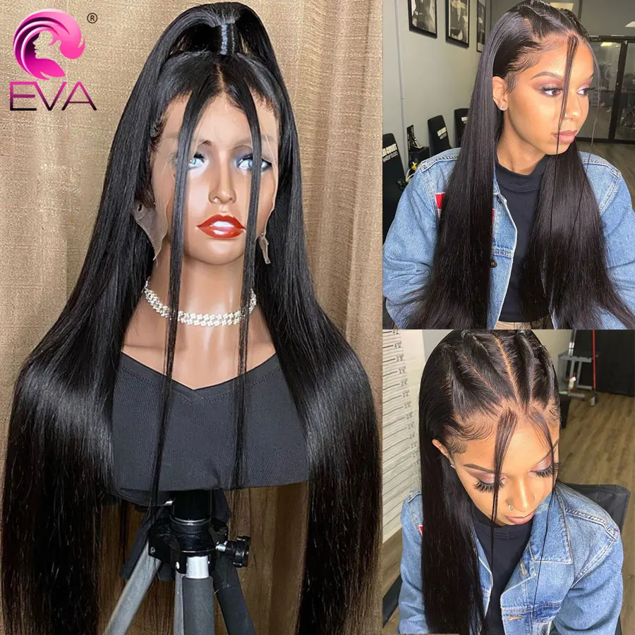 Парики из ЕВА с прямыми натуральными волосами спереди плотность 150% 13x6 | Шиньоны и
