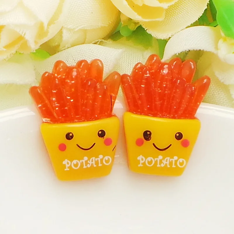 100pcs/lot Glitter French Resin Cabochon Flatback Miniature Simulation Fake Food DIY Scrapbooking Embellishment Decoration Craft | Дом и сад