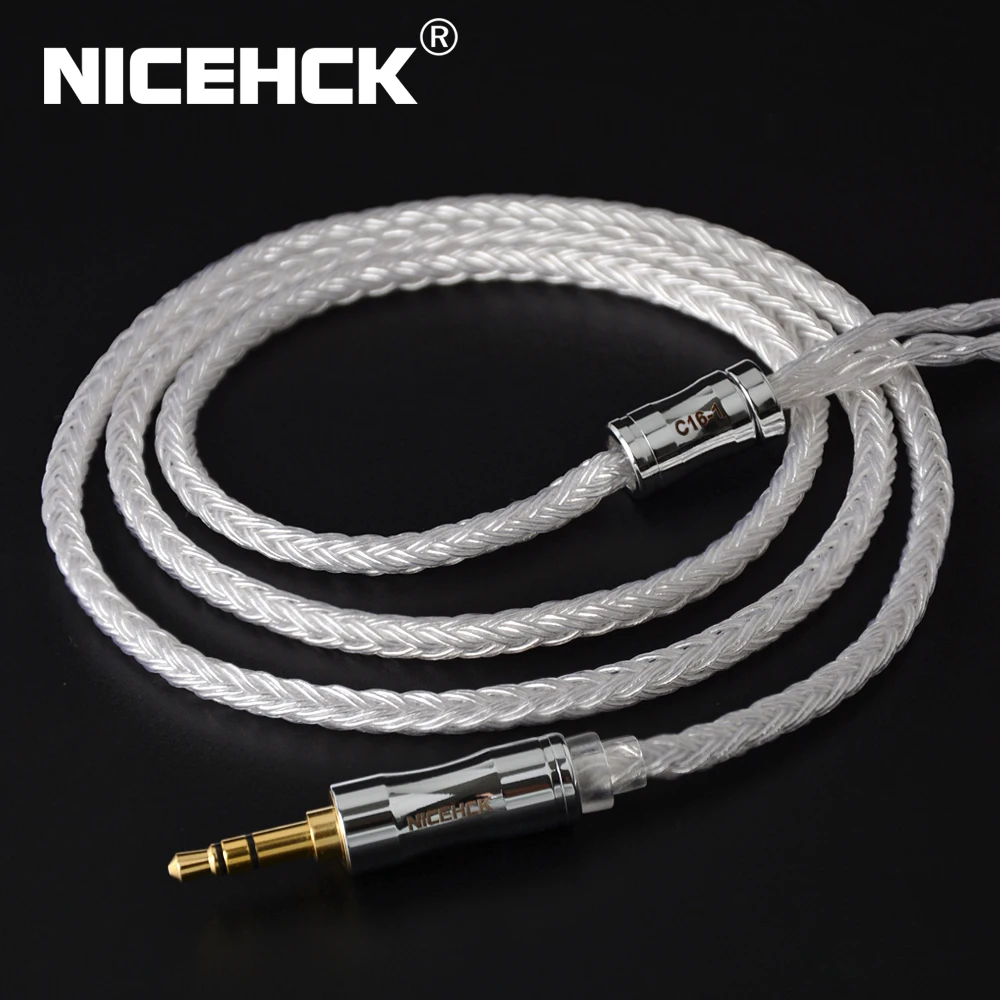 NiceHCK C16 1 16 Core посеребренный кабель 3 5/2 5/4 4 мм разъем MMCX/2Pin/QDC/NX7 для KZCCA TRNKZ TFZ NX7