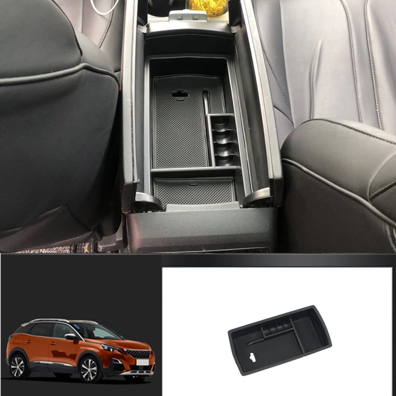 

Автомобильные аксессуары для Peugeot 3008 GT II 2016 2017 2018 2019 2020 2021 внутренний центральный подлокотник коробка для хранения держатель Органайзер лоток