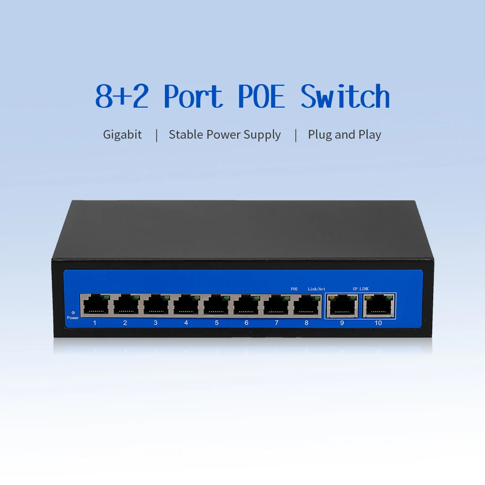 2 POE коммутатора 8 портов Ethernet Uplink Ethernet-порта 20 Гбит/с + ZWD-8 2BZKN-X для беспроводной
