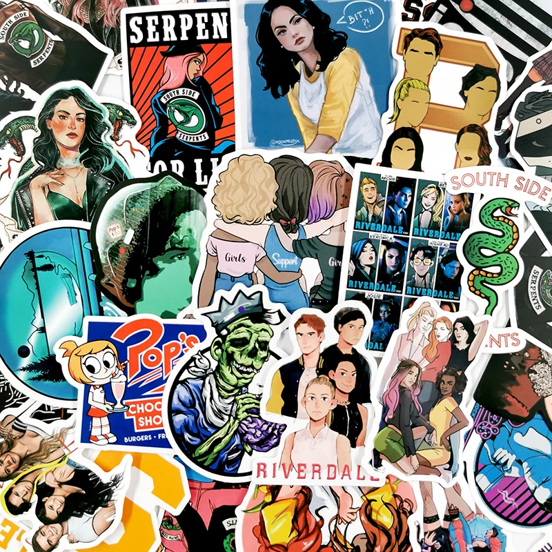 103050pcsset riverdale american tv series cartoon waterproof stickers for skateboard luggage scrapbook laptop motorcycle free global shipping
