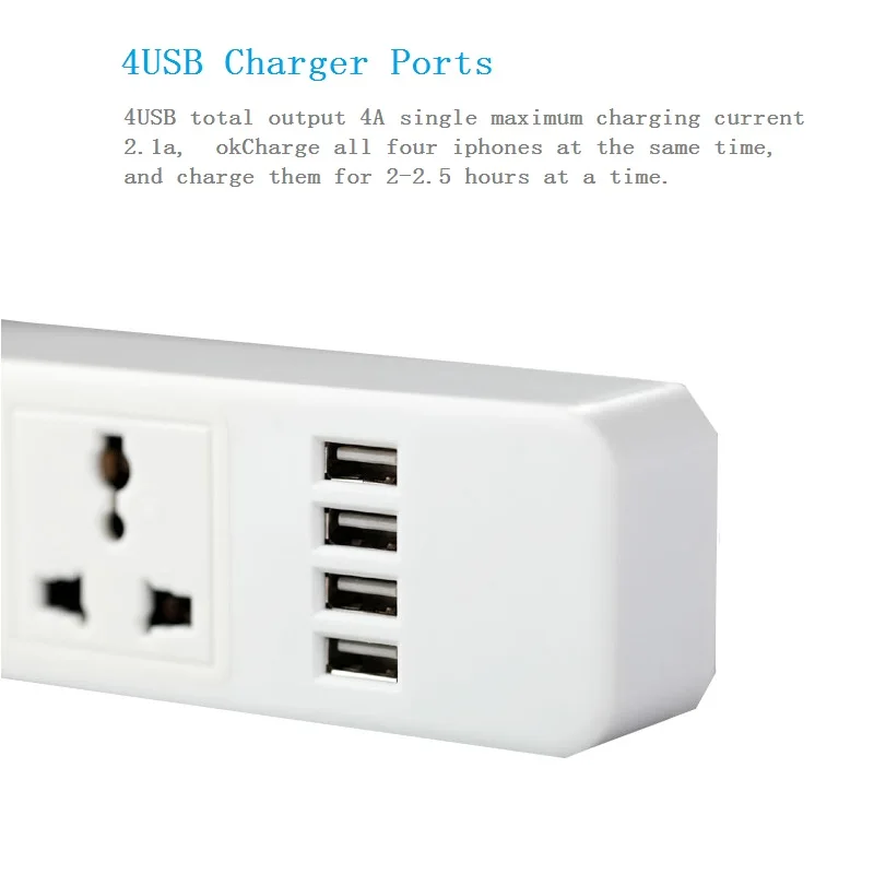 USB Мощность полосы 3AC Unicersal розетка стандарта ЕС США Великобритании AU штепсельная