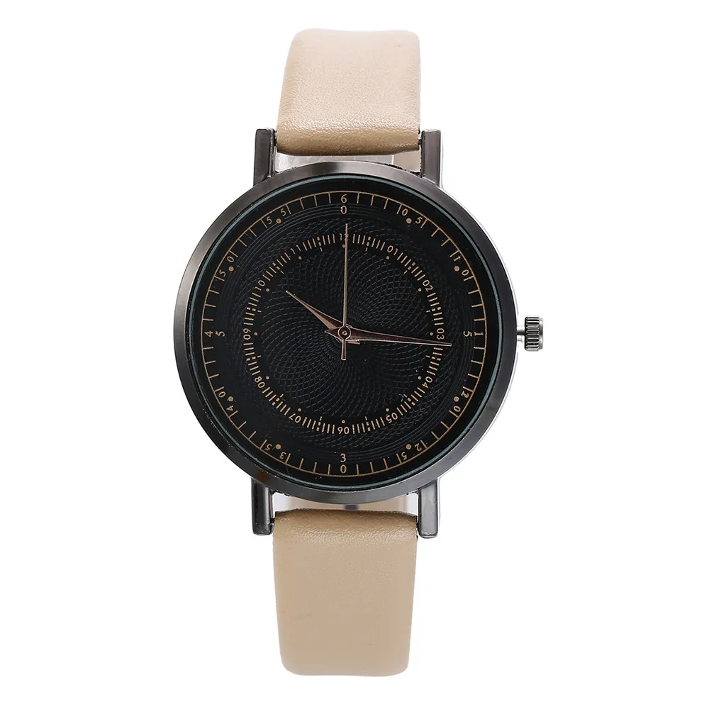 Прямая поставка минималистичные кожаные часы для женщин простой черный