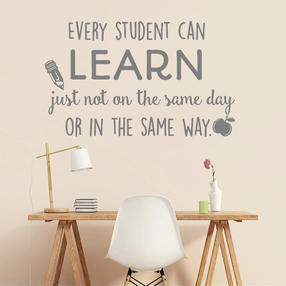 

Every Student Can Learn Quote Removable Wall Sticker Wallpoof Wall Decal Educational Learning Teacher Classroom Decor CX1018