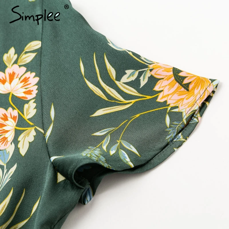 Женское летнее атласное платье Simplee с цветочным принтом элегантное пикантное