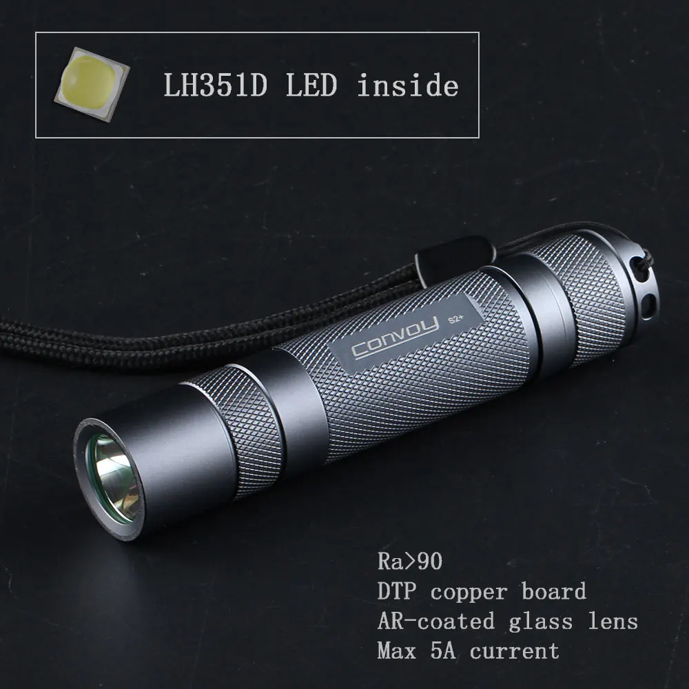 Фонарик Convoy S2 + с Samsung LH351D светодиодный фонарик 18650 высокой мощности для кемпинга