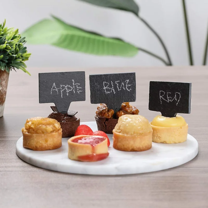 8 шт. натуральные Сланцевые этикетки для растений квадратные/овальные топперы