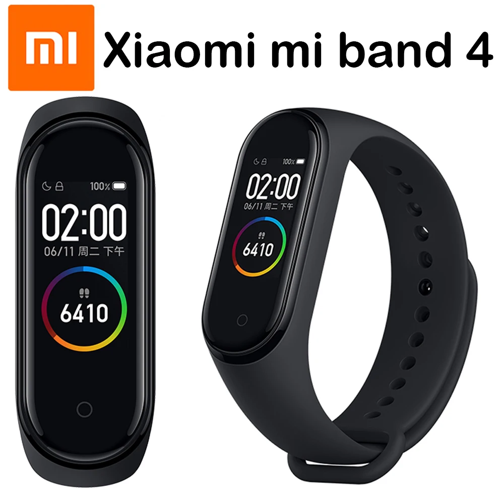 Оригинальный Xiaomi mi смарт браслет 4 фитнес трекер Amoled 0 95 &quotсенсорный экран Band