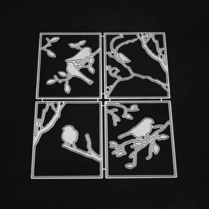 Птички на ветке металлические Вырубные штампы Трафаретный Скрапбукинг DIY штамп