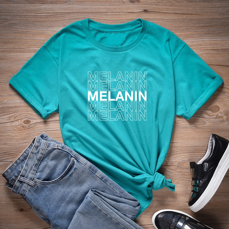 JadeGreen-White ONSEME Melanin футболка с капельками футболки для женщин черная волшебная футболка для девочек женская уличная Эстетическая футболка Топы Прямая - Цвет: JadeGreen-White