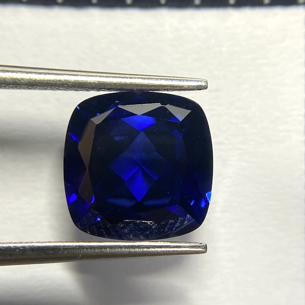 

12x12mm 5A Quality Gemstone 34# Corundum Cushion Cut Royal Blue Sapphire Stone For Fashion Jewelry