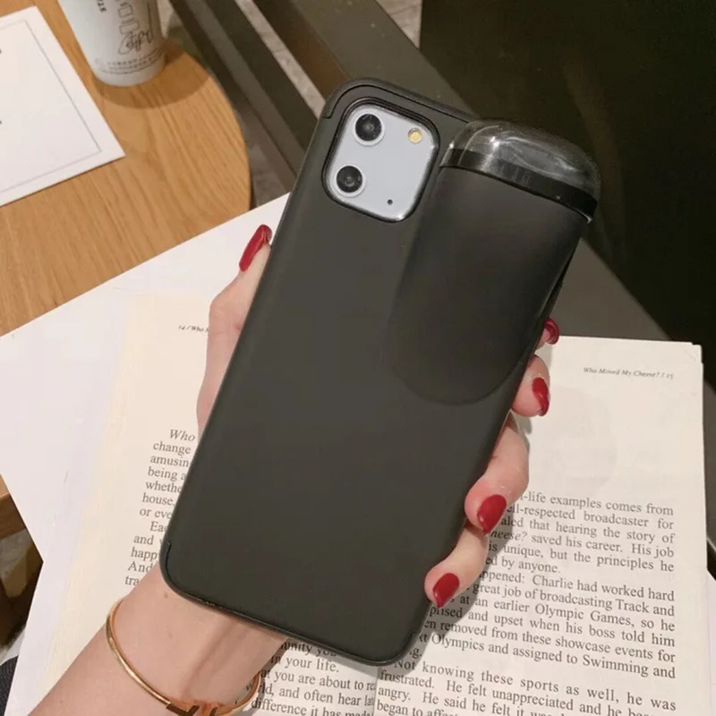 2 в 1: чехол для телефона с Беспроводной наушники IPhone 11 Pro Max Xs XR 8 7 Plus силиконовый