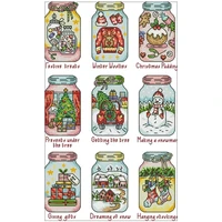 christmas in a bottle patterns counted cross stitch 11ct 14ct 18ct diy cross stitch kits embroidery needlework sets home decor