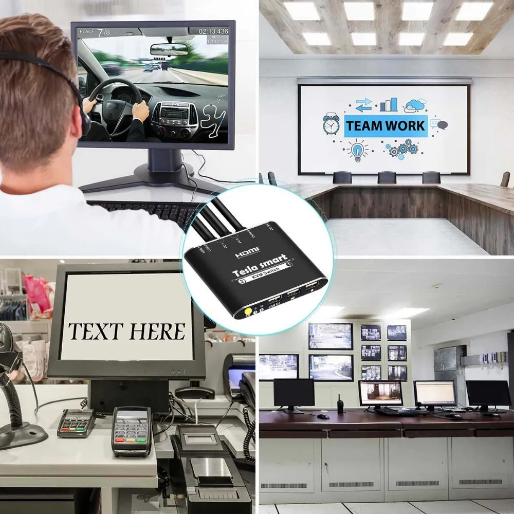 KVM переключатель Tesla smart высококачественный 2-портовый USB HDMI Кабельный с дополнительным USB 2,0 портом поддержка 4 K* 2 K(3840x2160