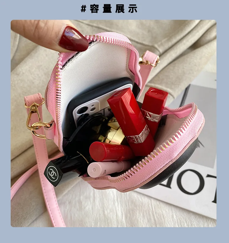 

Cute Doll Shaped Shoulder Bag Pink Small Crossbody Bag for Women Novel Purses and Handbags Girls Clutch Bag Pu Leather Fashion