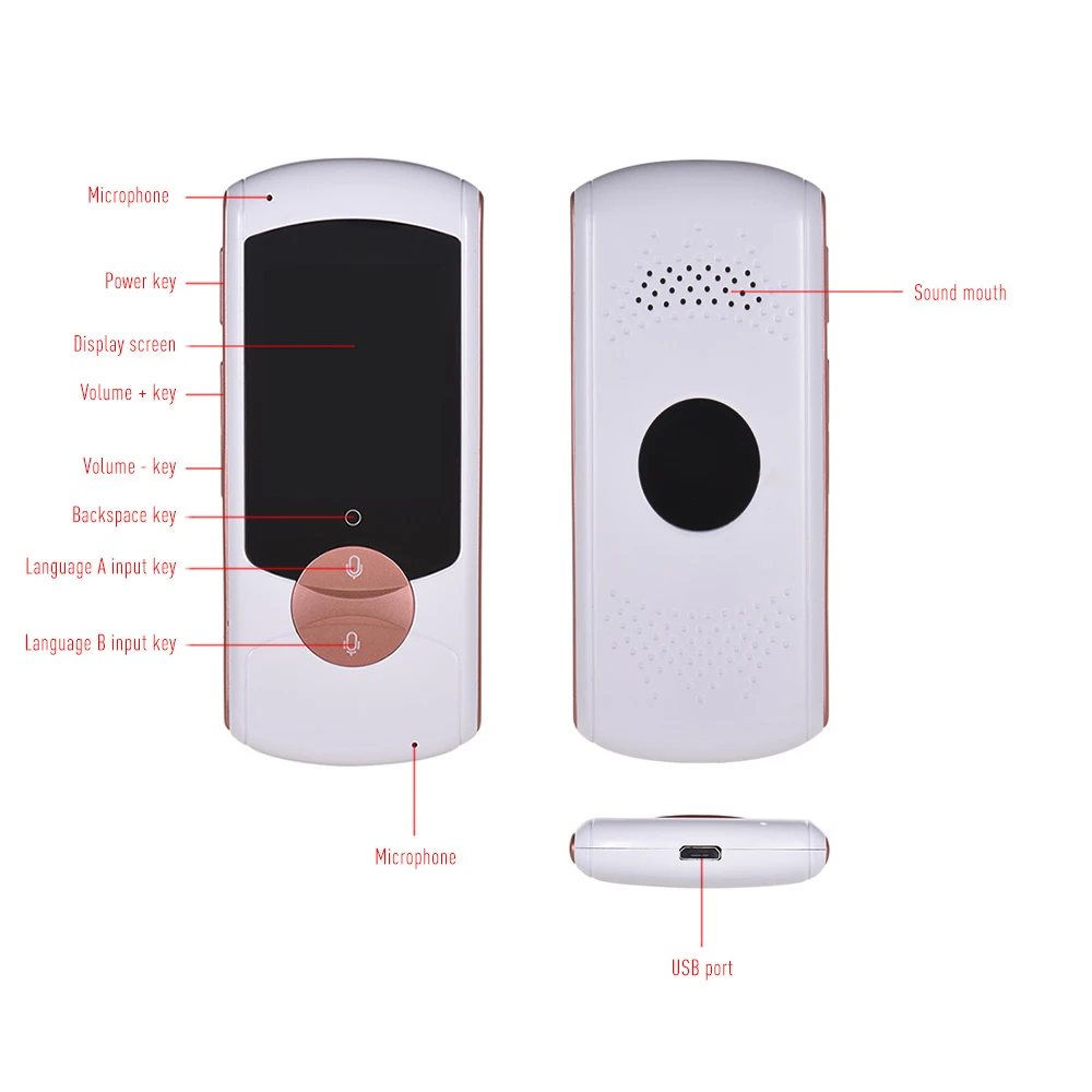 Переводное устройство для языков 2 0 дюйма сенсорный HD экран поддержка 41 языка