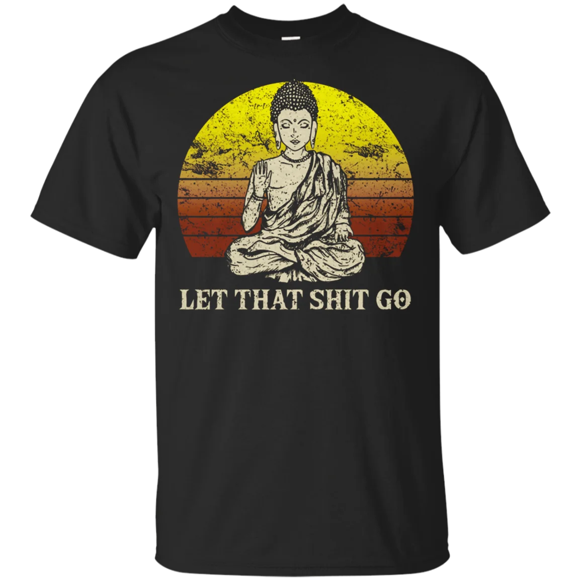 Let That Sh * T Go Buddha Namaste Yoga Shirt Zen Master Black Tee Gift Funny|Мужские футболки| |