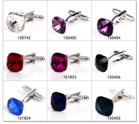 fashion multicolor crystal cufflinks for men wholesale 3 pair cuff link a lot free drop shipping