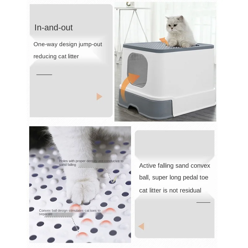 Современный большой контейнер для кошачьего туалета угловой кошачий Туалет с