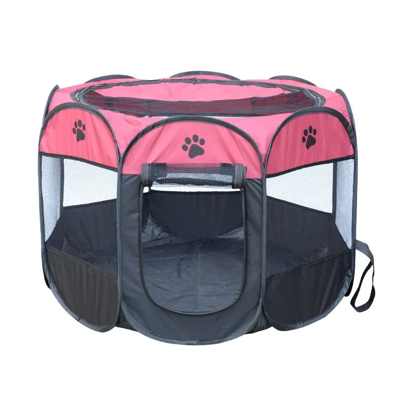 Pet Tent Portable Folding Dog House Cage Dog Cat Tent Playpen Puppy Kennel Easy Operation Octagonal Fence Outdoor Supplies images - 6