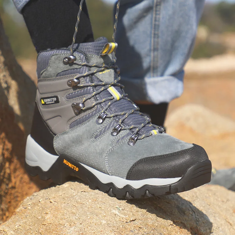 HUMTTO брендовая Водонепроницаемая походная обувь мужские кроссовки кожаные