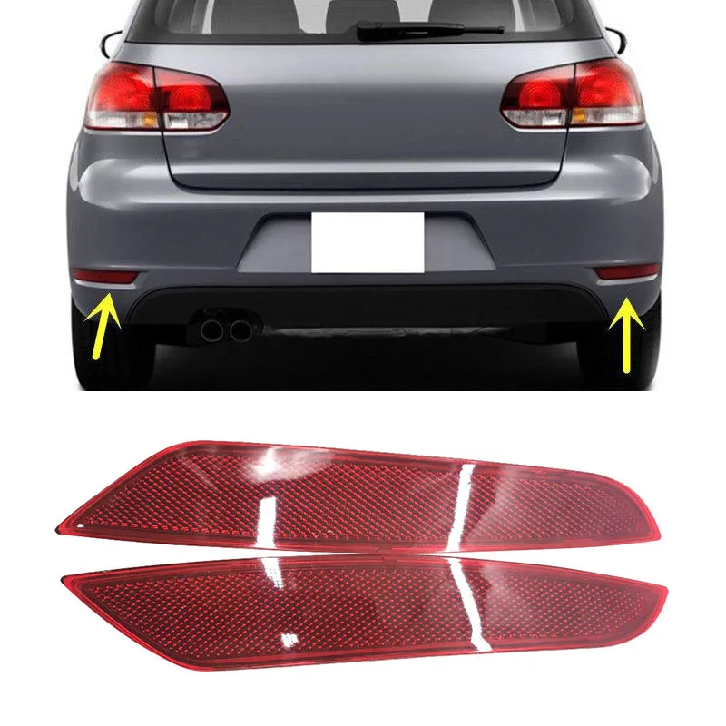 

Car Red Rear Bumper Light Reflector Tail Lamp Warning Light Reflector Fog Lamp For-Golf 6 MK6 2009-2013