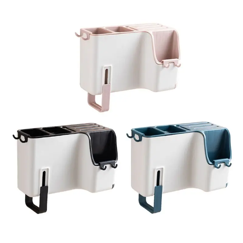 

Wall Mounted Cutlery Drainer Rack Utensils Organizer Spoon Fork Chopsticks Knife K1MF