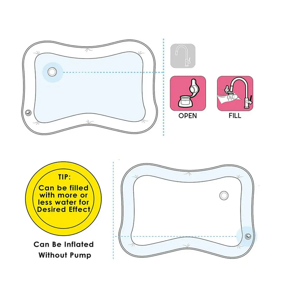 Inflatable Infants Tummy Time Activity Mat Baby Play Water Mat Toys for Kids Mat Summer Swimming Beach Pool Game Baby Gyms Mat images - 6