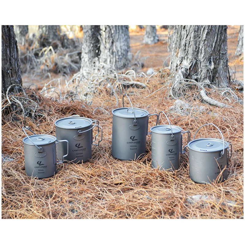 

Camping Hanging Pot 900ml Aluminum Alloy Pot Portable Multifunctional Camping Single Pots