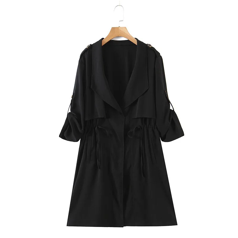 

New Spring Women Trench Coat Fashion Street Long Jacket Casual Elegant Lapel Suit Coat Female Solid Women's Jackets Autumn 2021