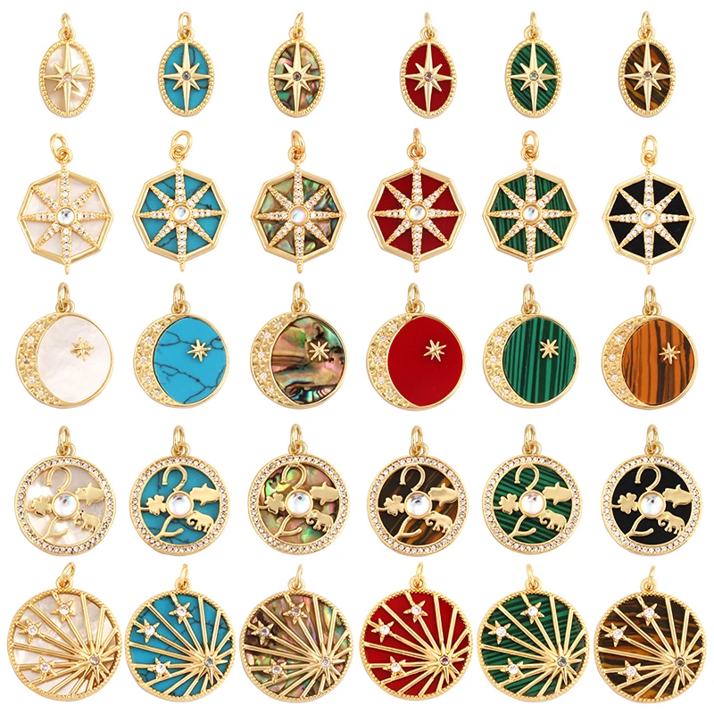 Подвеска из натурального перламутрового ракушки агата малахита Тигрового Глаза