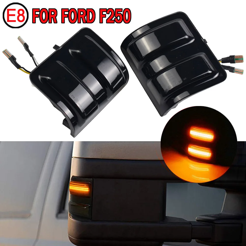 

For Ford F250 F350 F450 F550 2008-2016 Dynamic LED Car Light Smoked Lens Amber LED Side Mirror Marker Lamps