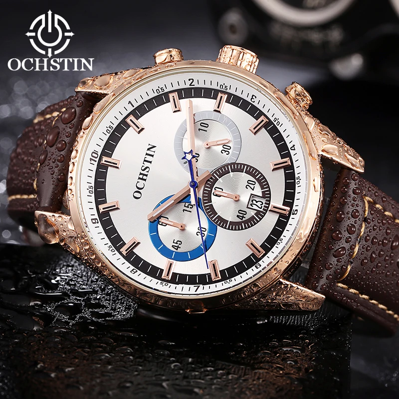OCHSTIN 2019 модные спортивные часы для мужчин Топ бренд класса люкс Хронограф бизнес