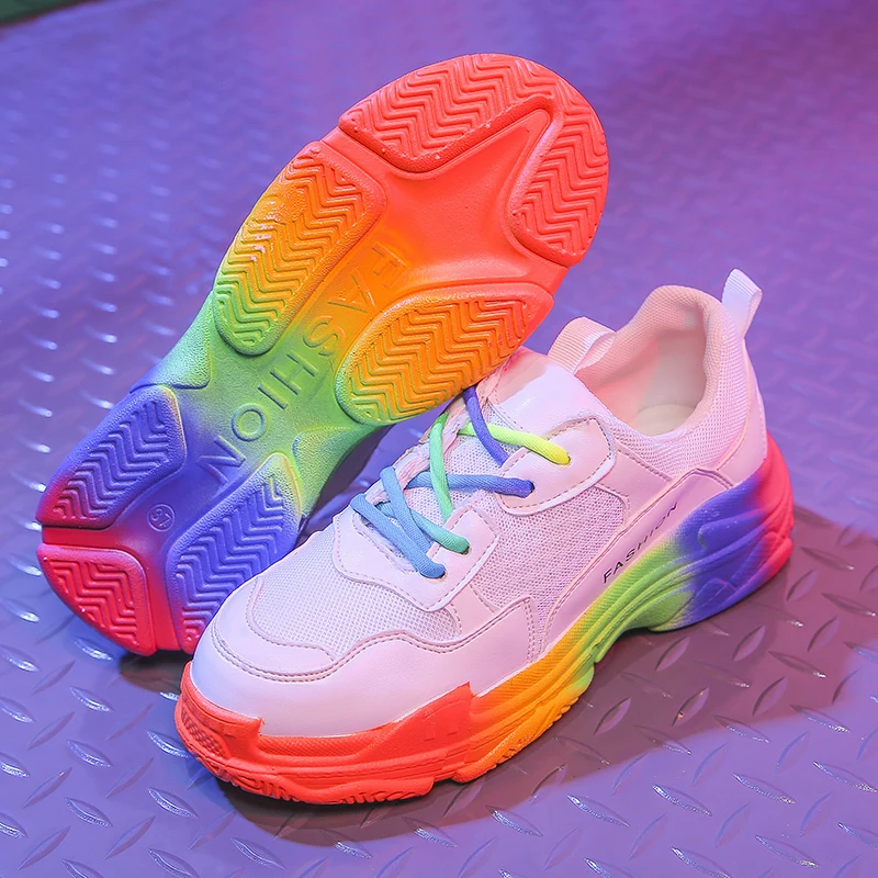 2019 женские кроссовки на толстой подошве модная женская обувь платформе