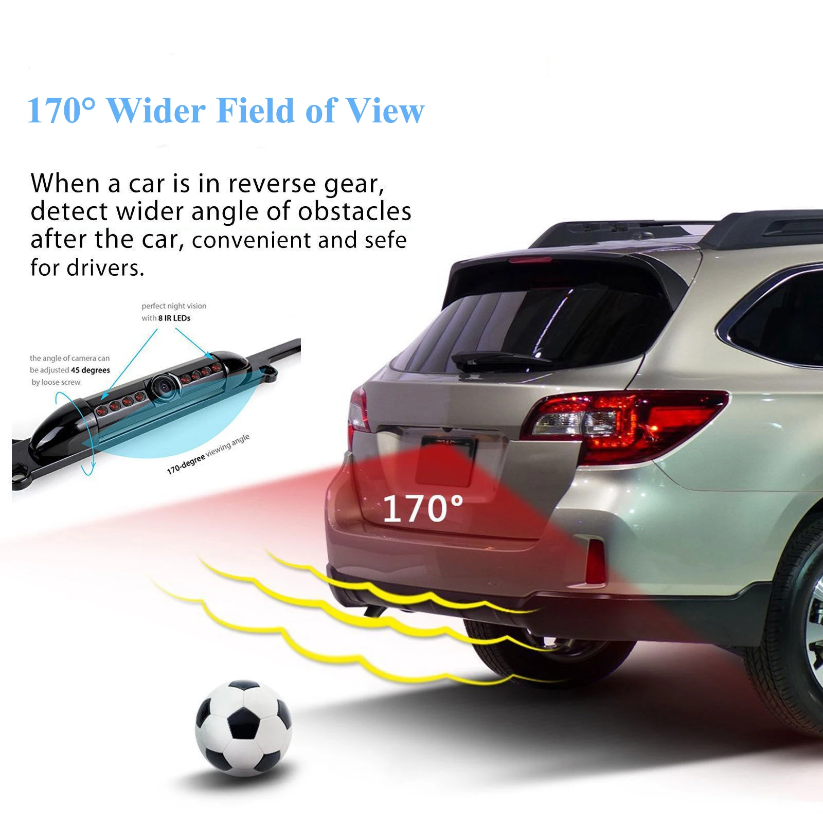 Универсальная камера заднего вида с 8 инфракрасными светодиодами высокой