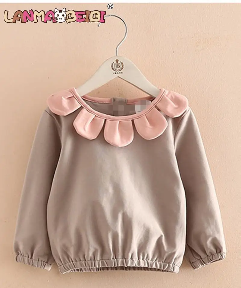 

Детская футболка с длинным рукавом и цветочным принтом, топ для девочек, рубашка, милая и милая универсальная однотонная блузка, одежда для ...