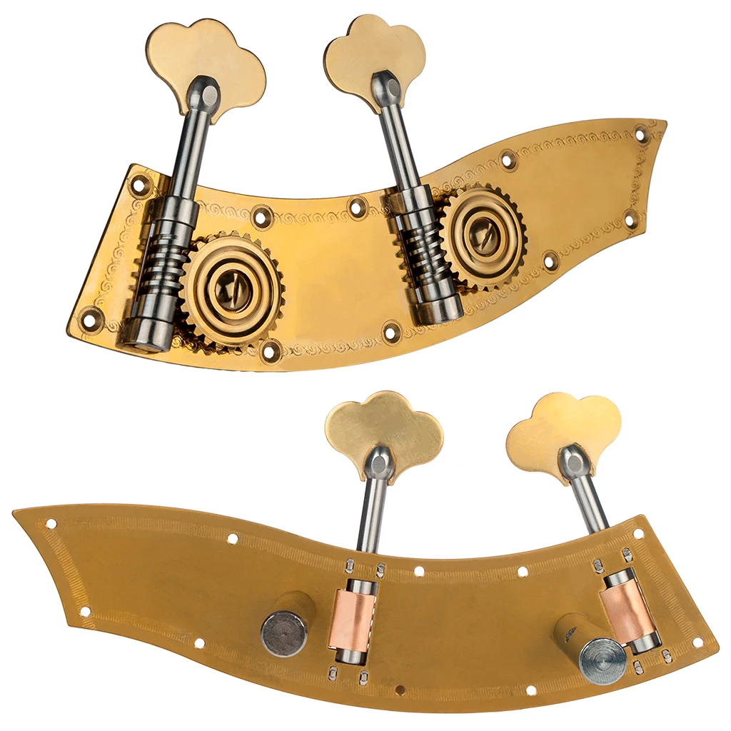 2pcs/1set 1/8 Upright Bass Dual Tuner Set Machine Bass Pegs 1/8 Double Bass Tuning Pegs Head Winder Pegs Double Bass Accessories
